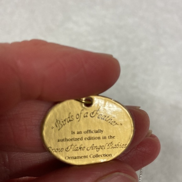 Bradford editions snow flake angel babies birds of a feather feather ornament - Picture 5 of 6